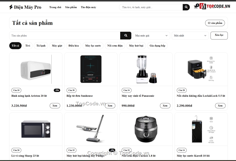 Web điện máy,điện máy,điện lạnh